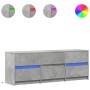 TV-Schrank aus grauem Beton-Ingenieurholz mit LED-Beleuchtung, 140x34x50 cm. von , TV-Möbel - Ref: Foro24-3307922, Preis: 116...