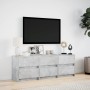 TV-Schrank aus grauem Beton-Ingenieurholz mit LED-Beleuchtung, 140x34x50 cm. von , TV-Möbel - Ref: Foro24-3307922, Preis: 116...