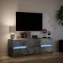 TV-Schrank aus grauem Beton-Ingenieurholz mit LED-Beleuchtung, 140x34x50 cm. von , TV-Möbel - Ref: Foro24-3307922, Preis: 114...