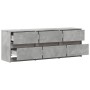 TV-Schrank aus grauem Beton-Ingenieurholz mit LED-Beleuchtung, 140x34x50 cm. von , TV-Möbel - Ref: Foro24-3307922, Preis: 116...