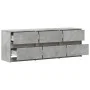 TV-Schrank aus grauem Beton-Ingenieurholz mit LED-Beleuchtung, 140x34x50 cm. von , TV-Möbel - Ref: Foro24-3307922, Preis: 114...