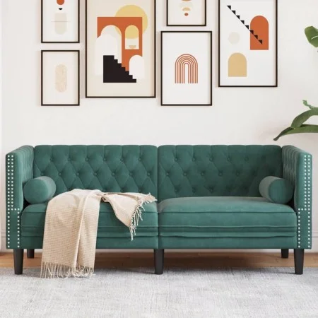 Chesterfield 2-seater sofa with dark green velvet cushions by , Sofas - Ref: Foro24-372685, Price: 308,97 €, Discount: %