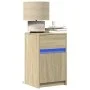 Bedside tables with LED lights, 2 units, engineered wood in Sonoma oak. by , Nightstands - Ref: Foro24-852003, Price: 85,38 €...