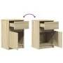 Bedside tables with LED lights, 2 units, engineered wood in Sonoma oak. by , Nightstands - Ref: Foro24-852003, Price: 85,38 €...