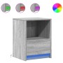 Bedside table with LED lights in gray Sonoma engineered wood by , Nightstands - Ref: Foro24-852029, Price: 43,23 €, Discount: %
