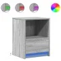 Nachttisch mit LED-Lichtern aus grauem Sonoma-Ingenieurholz von , Nachttische - Ref: Foro24-852029, Preis: 42,63 €, Rabatt: %