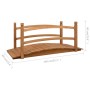 Puente para jardín madera maciza de abeto 140x60x60 cm
