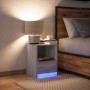 Bedside table with LED lights in gray Sonoma engineered wood by , Nightstands - Ref: Foro24-852029, Price: 43,23 €, Discount: %