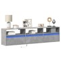 Mueble de TV de pared con LED gris hormigón 180x31x45 cm de , Muebles TV - Ref: Foro24-3307943, Precio: 159,56 €