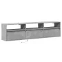 Wall-mounted TV unit with LED in concrete gray, 180x31x45 cm by , TV Furniture - Ref: Foro24-3307943, Price: 151,90 €, Discou...