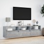 Wand-TV-Möbel mit LED in Betongrau 180x31x45 cm von , TV-Möbel - Ref: Foro24-3307943, Preis: 154,28 €, Rabatt: %