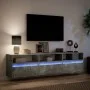 Wall-mounted TV unit with LED in concrete gray, 180x31x45 cm by , TV Furniture - Ref: Foro24-3307943, Price: 151,90 €, Discou...