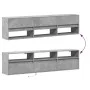 Wall-mounted TV unit with LED in concrete gray, 180x31x45 cm by , TV Furniture - Ref: Foro24-3307943, Price: 151,90 €, Discou...