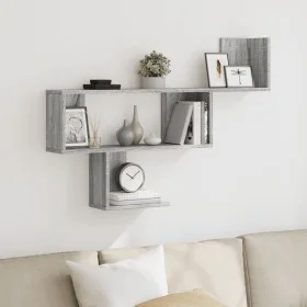 Engineered wood Sonoma gray wall shelf 100x15x70 cm by , Shelves and shelves - Ref: Foro24-853196, Price: 38,50 €, Discount: %