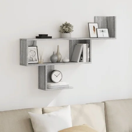 Engineered wood Sonoma gray wall shelf 100x15x70 cm by , Shelves and shelves - Ref: Foro24-853196, Price: 38,50 €, Discount: %