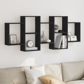 Schwarzes Wandregal aus Ingenieurholz 159x18x65 cm von , Regale und Regale - Ref: Foro24-853210, Preis: 64,40 €, Rabatt: %