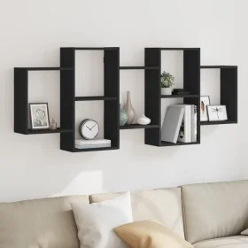 Schwarzes Wandregal aus Ingenieurholz 159x18x65 cm von , Regale und Regale - Ref: Foro24-853210, Preis: 63,40 €, Rabatt: %