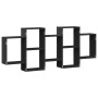 Engineered wood black wall shelf 159x18x65 cm by , Shelves and shelves - Ref: Foro24-853210, Price: 62,18 €, Discount: %