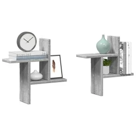 Wandregal 2 Stück, Sonoma Grau, 38x12x38cm, aus Holzwerkstoff von , Regale und Regale - Ref: Foro24-853250, Preis: 21,57 €, R...