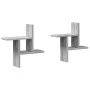 Wall shelf 2 units engineered wood Sonoma gray 38x12x38cm by , Shelves and shelves - Ref: Foro24-853250, Price: 21,57 €, Disc...