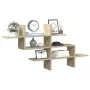 Engineered oak Sonoma wood wall shelf 124.5x18x60.5 cm by , Shelves and shelves - Ref: Foro24-853265, Price: 37,73 €, Discoun...