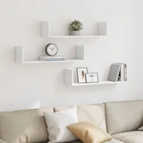 Wall shelves 2 units white engineered wood 80x18x18 cm by , Shelves and shelves - Ref: Foro24-853290, Price: 33,83 €, Discoun...
