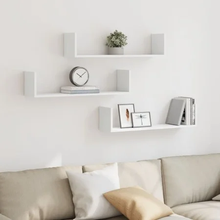 Wandregale 2 Stück weißes Ingenieurholz 80x18x18 cm von , Regale und Regale - Ref: Foro24-853290, Preis: 33,78 €, Rabatt: %
