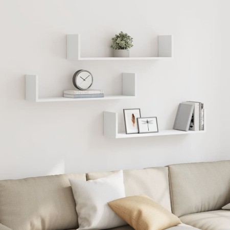 Wandregale 2 Stück weißes Ingenieurholz 80x18x18 cm von , Regale und Regale - Ref: Foro24-853290, Preis: 32,16 €, Rabatt: %