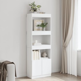 Tall white engineered wood sideboard 63x33x180 cm by , Bookcases and shelves - Ref: Foro24-3309600, Price: 94,48 €, Discount: %