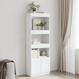 Tall white engineered wood sideboard 63x33x180 cm by , Bookcases and shelves - Ref: Foro24-3309600, Price: 93,00 €, Discount: %