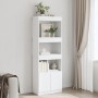 Hoher Schrank aus weißem Ingenieurholz 63x33x180 cm von , Bücherregale und Regale - Ref: Foro24-3309600, Preis: 94,48 €, Raba...