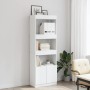 Tall white engineered wood sideboard 63x33x180 cm by , Bookcases and shelves - Ref: Foro24-3309600, Price: 94,48 €, Discount: %
