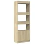 Engineered wood high sideboard in Sonoma oak 63x33x180 cm by , Bookcases and shelves - Ref: Foro24-3309602, Price: 90,07 €, D...