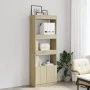 Aparador alto madera de ingeniería roble Sonoma 63x33x180 cm de , Librerías y estanterías - Ref: Foro24-3309602, Precio: 90,0...