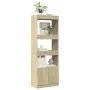 Engineered wood high sideboard in Sonoma oak 63x33x180 cm by , Bookcases and shelves - Ref: Foro24-3309602, Price: 90,07 €, D...