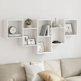 Engineered wood white wall shelf 159x18x66 cm by , Shelves and shelves - Ref: Foro24-853299, Price: 56,41 €, Discount: %