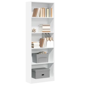 Engineered wood white shelf 60x24x176 cm by , Bookcases and shelves - Ref: Foro24-857821, Price: 71,38 €, Discount: %