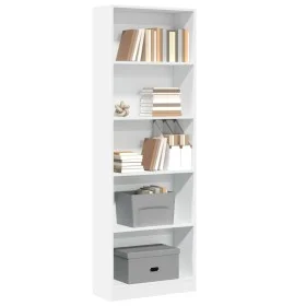 Engineered wood white shelf 60x24x176 cm by , Bookcases and shelves - Ref: Foro24-857821, Price: 67,83 €, Discount: %