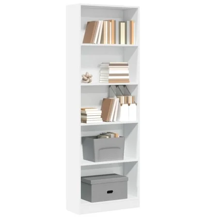 Engineered wood white shelf 60x24x176 cm by , Bookcases and shelves - Ref: Foro24-857821, Price: 67,83 €, Discount: %