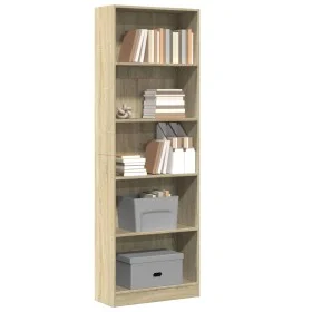 Engineered wood bookshelf in Sonoma oak, 60x24x176 cm. by , Bookcases and shelves - Ref: Foro24-857823, Price: 72,41 €, Disco...