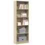 Engineered wood bookshelf in Sonoma oak, 60x24x176 cm. by , Bookcases and shelves - Ref: Foro24-857823, Price: 74,09 €, Disco...