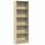 Engineered wood bookshelf in Sonoma oak, 60x24x176 cm. by , Bookcases and shelves - Ref: Foro24-857823, Price: 74,09 €, Disco...