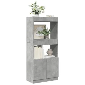 Grauer Beton-Engineered-Holz-Sideboard 63x33x140 cm von , Bücherregale und Regale - Ref: Foro24-855109, Preis: 68,80 €, Rabat...