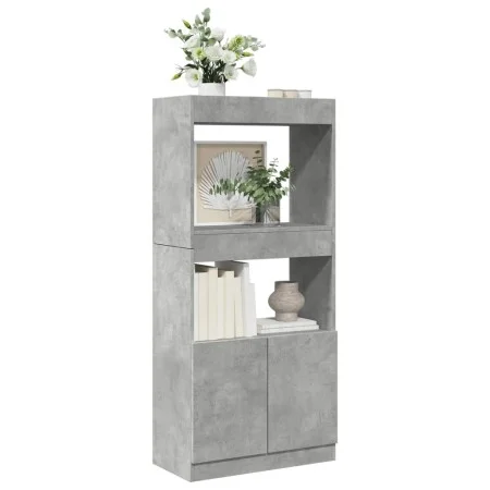Engineered wood sideboard in concrete gray 63x33x140 cm by , Bookcases and shelves - Ref: Foro24-855109, Price: 68,80 €, Disc...