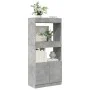 Aparador de madera de ingeniería gris hormigón 63x33x140 cm de , Librerías y estanterías - Ref: Foro24-855109, Precio: 68,78 ...