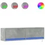 Mueble de pared TV con luces LED gris hormigón 140x31x38 cm de , Muebles TV - Ref: Foro24-852372, Precio: 100,01 €, Descuento: %