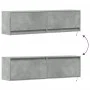 Mueble de pared TV con luces LED gris hormigón 140x31x38 cm de , Muebles TV - Ref: Foro24-852372, Precio: 100,01 €, Descuento: %