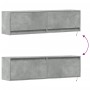 TV-Wandregal mit LED-Lichtern in Betongrau 140x31x38 cm. von , TV-Möbel - Ref: Foro24-852372, Preis: 101,46 €, Rabatt: %