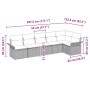 Conjunto de sofá de jardín con cojín 6 pcs Gris claro Poliratán