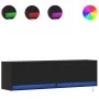 Wand-TV-Möbel mit LED-Lichtern schwarz 140x31x38 cm von , TV-Möbel - Ref: Foro24-852370, Preis: 116,43 €, Rabatt: %